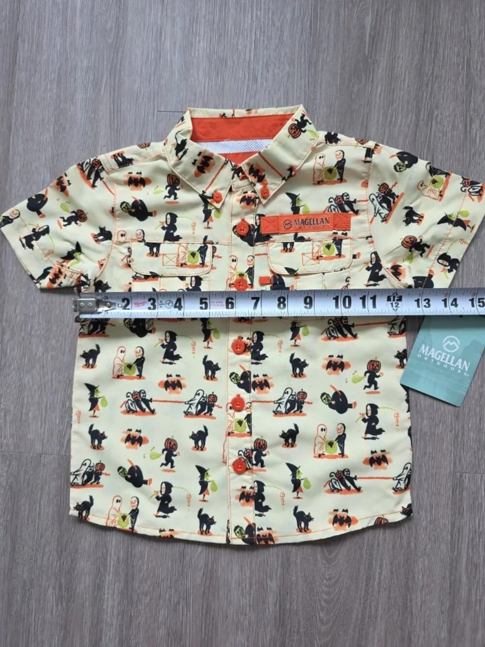 Magellan Boys 2T Halloween Shirt Fishing Button Up Short Sleeve NWT - Picture 2 of 11
